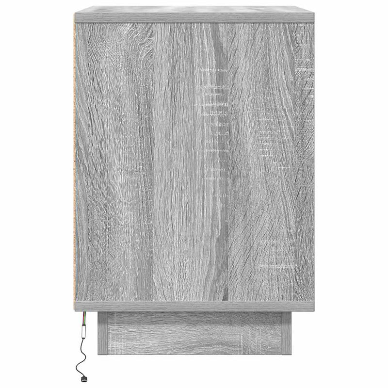 vidaXL szürke sonoma színű éjjeliszekrény LED-világítással 38x34x50 cm