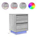 vidaXL 2 db szürke sonoma éjjeliszekrények LED világítással 38x34x50cm