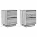 vidaXL 2 db szürke sonoma éjjeliszekrények LED világítással 38x34x50cm