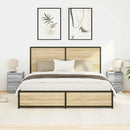 vidaXL 2 db szürke sonoma éjjeliszekrények LED világítással 38x34x50cm