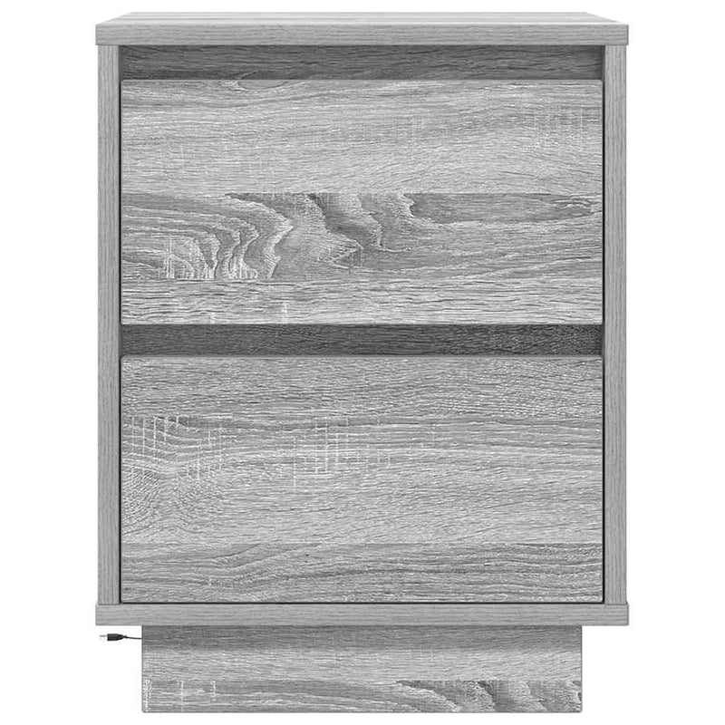 vidaXL 2 db szürke sonoma éjjeliszekrények LED világítással 38x34x50cm