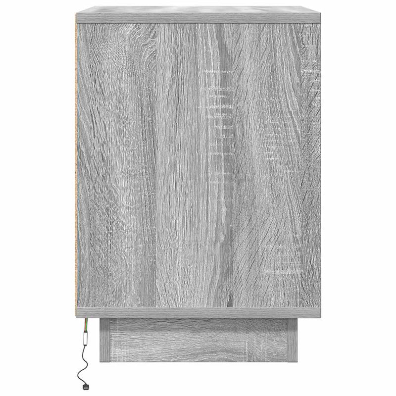 vidaXL 2 db szürke sonoma éjjeliszekrények LED világítással 38x34x50cm