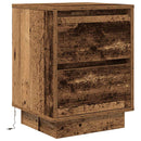 vidaXL 2 db antik fa éjjeliszekrények LED világítással 38x34x50 cm