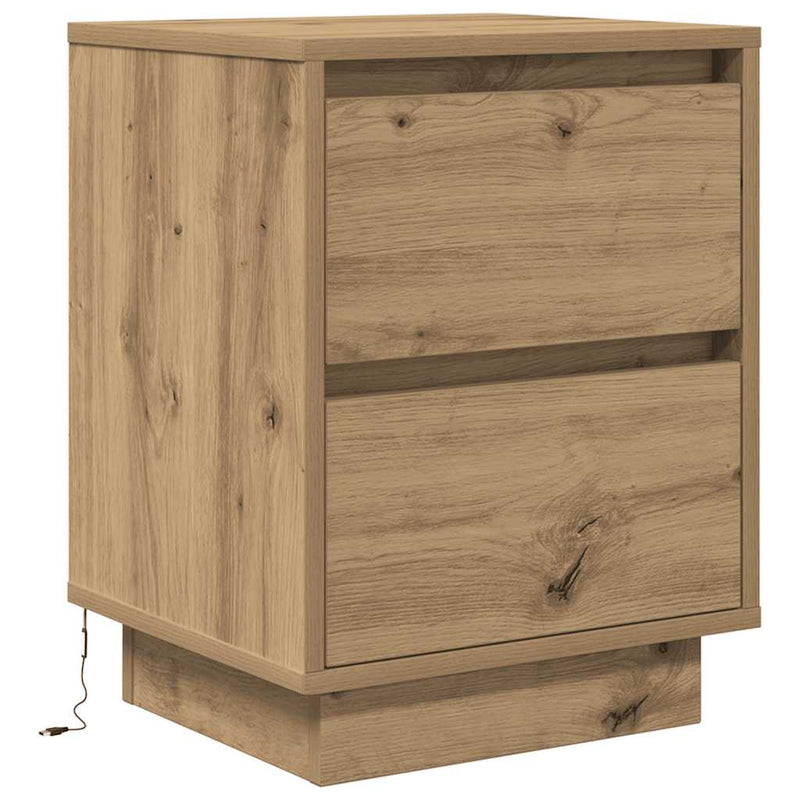 vidaXL 2 db éjjeliszekrények LED világítással 38x34x50 cm