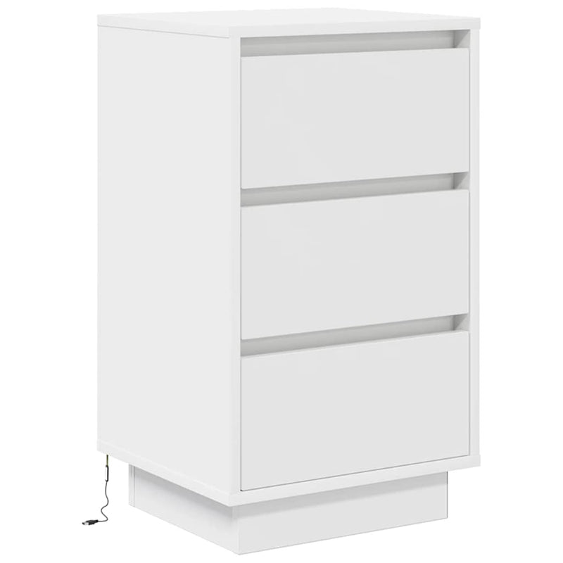 vidaXL éjjeliszekrény LED világítással Fehér 38x34x50 cm 38x34x65 cm