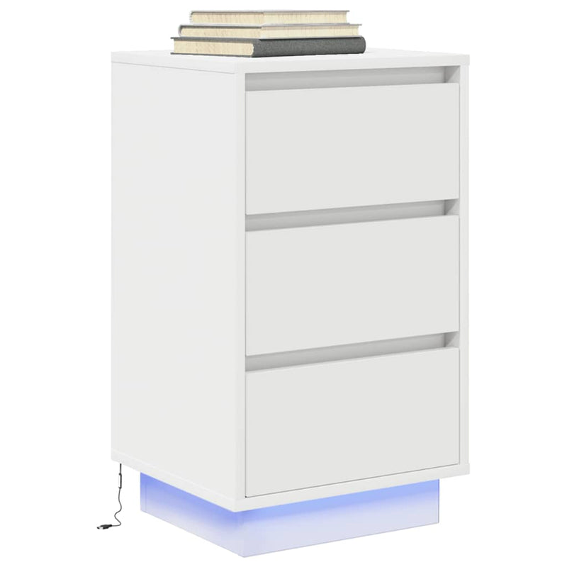 vidaXL éjjeliszekrény LED világítással Fehér 38x34x50 cm 38x34x65 cm