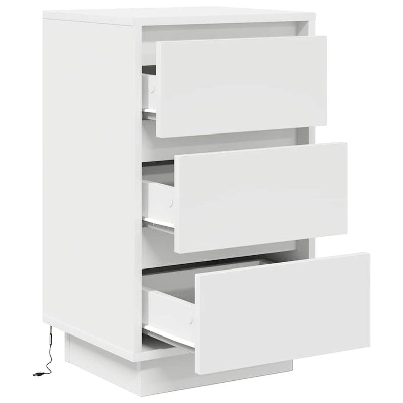 vidaXL éjjeliszekrény LED világítással Fehér 38x34x50 cm 38x34x65 cm