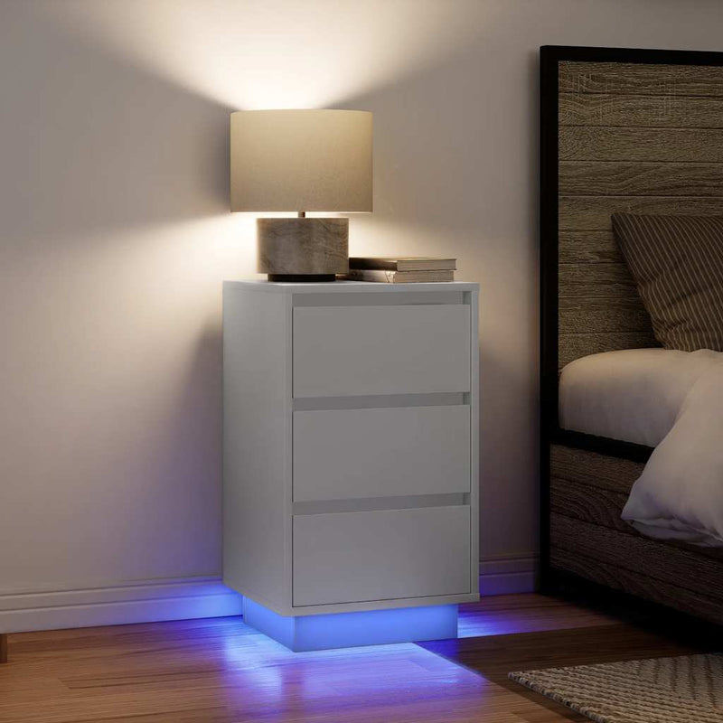 vidaXL éjjeliszekrény LED világítással Fehér 38x34x50 cm 38x34x65 cm