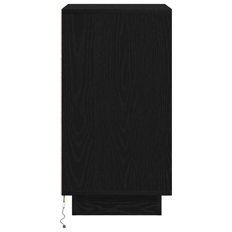 vidaXL fekete éjjeliszekrény LED-világítással 38x34x65 cm