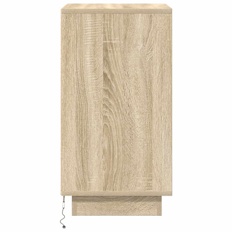 vidaXL sonoma tölgy színű éjjeliszekrény LED-ekkel 38x34x65 cm