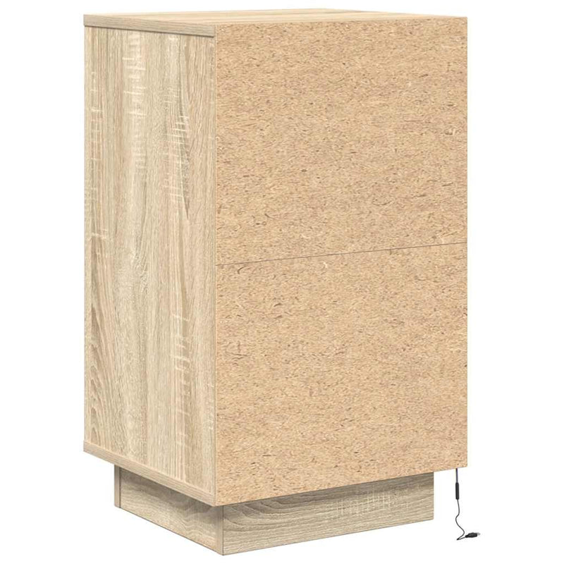 vidaXL sonoma tölgy színű éjjeliszekrény LED-ekkel 38x34x65 cm