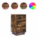 vidaXL füstös tölgy színű éjjeliszekrény LED-világítással 38x34x65 cm