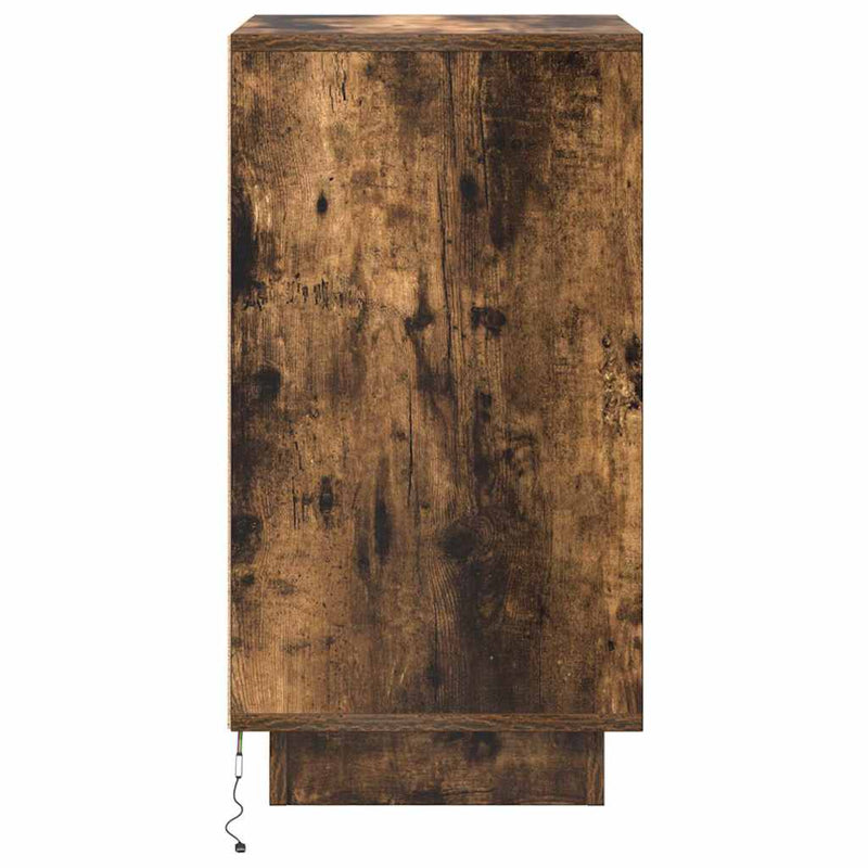 vidaXL füstös tölgy színű éjjeliszekrény LED-világítással 38x34x65 cm