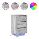 vidaXL szürke sonoma színű éjjeliszekrény LED-világítással 38x34x65 cm