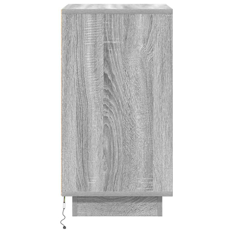 vidaXL szürke sonoma színű éjjeliszekrény LED-világítással 38x34x65 cm