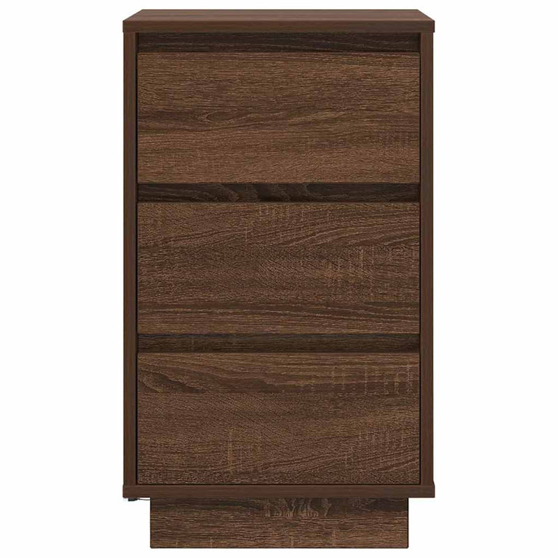 vidaXL barna tölgyszínű éjjeliszekrény LED-világítással 38x34x65 cm