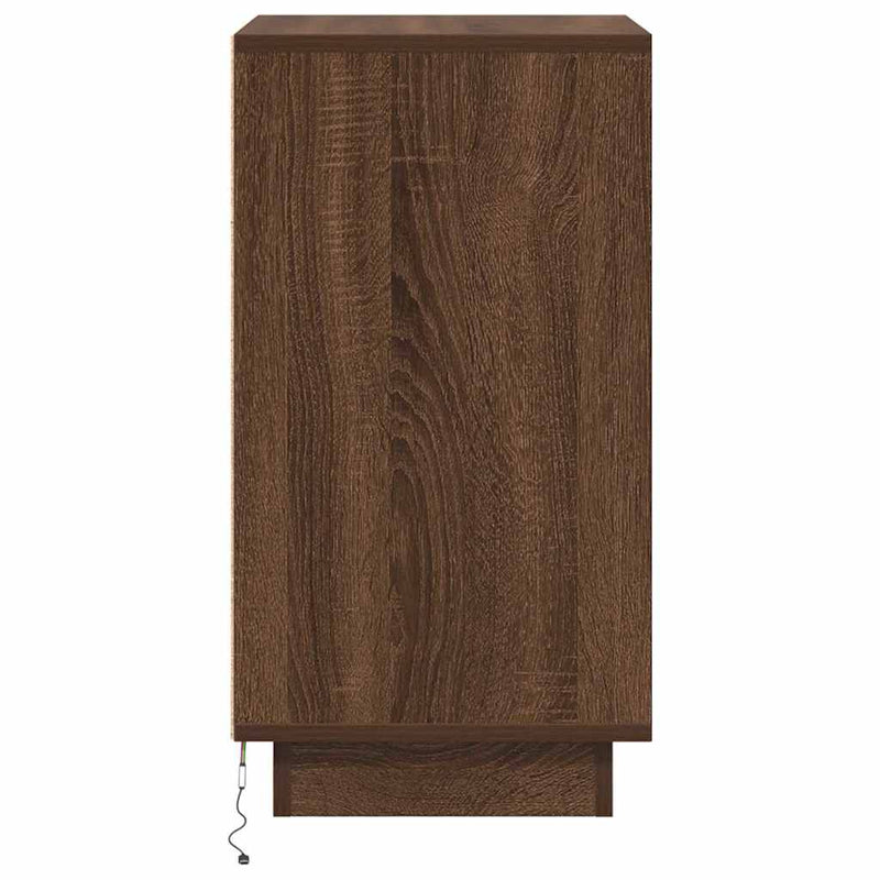 vidaXL barna tölgyszínű éjjeliszekrény LED-világítással 38x34x65 cm