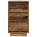 vidaXL éjjeliszekrény LED fényekkel Régi fa 38x34x65 cm