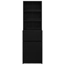 vidaXL fekete szerelt fa éjjeliszekrény 39x35x125 cm