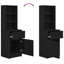 vidaXL fekete szerelt fa éjjeliszekrény 39x35x125 cm