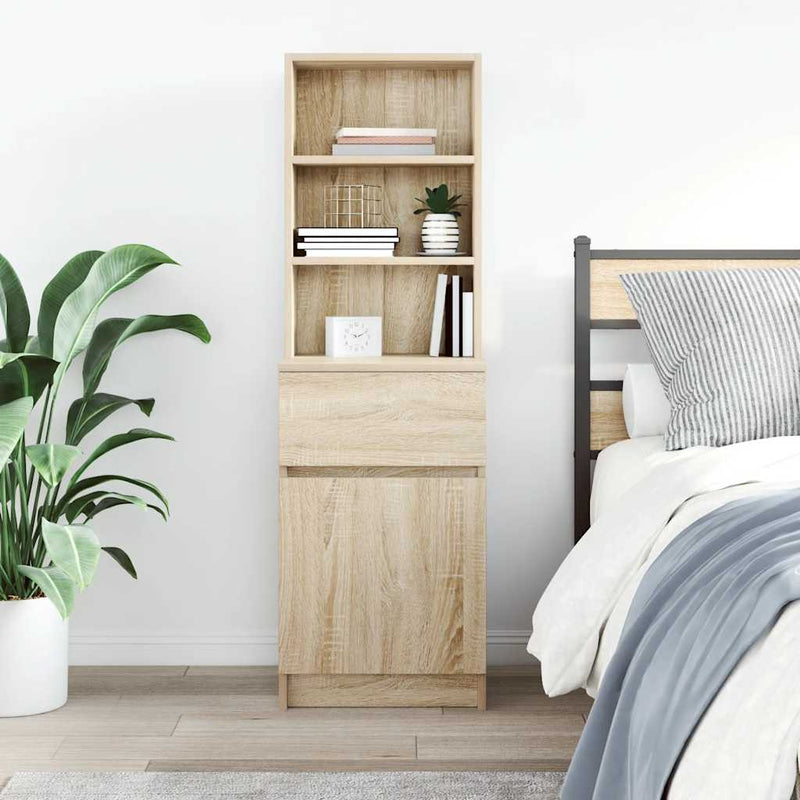 vidaXL sonoma tölgy színű szerelt fa éjjeliszekrény 39x35x125 cm