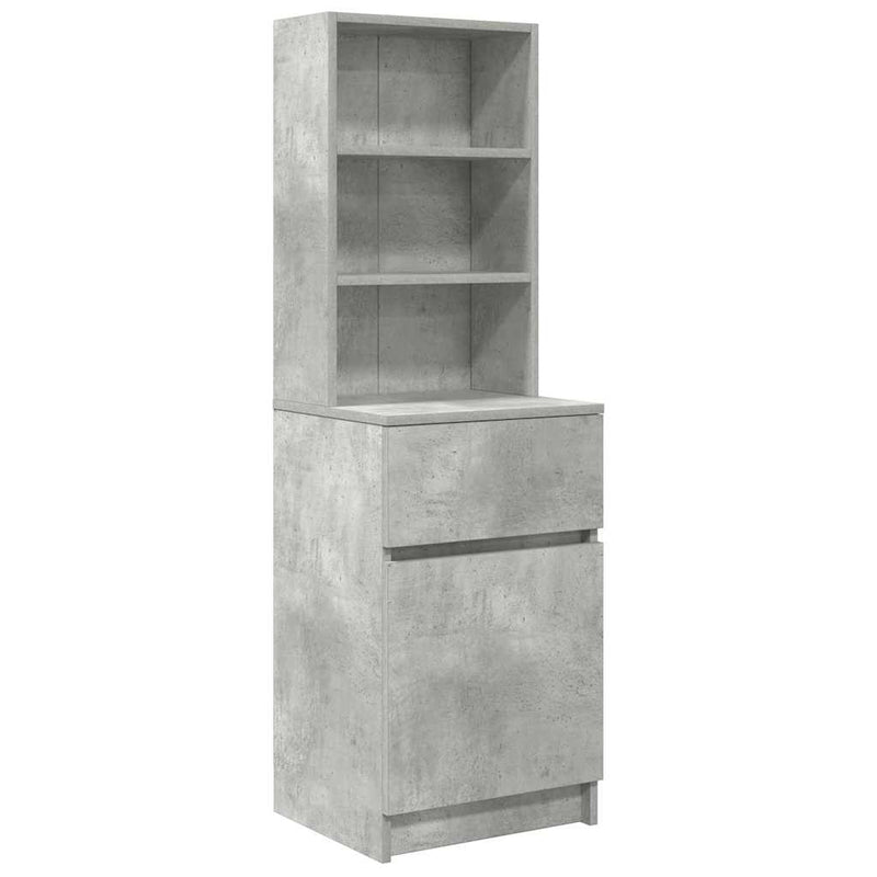 vidaXL betonszürke szerelt fa éjjeliszekrény 39x35x125 cm