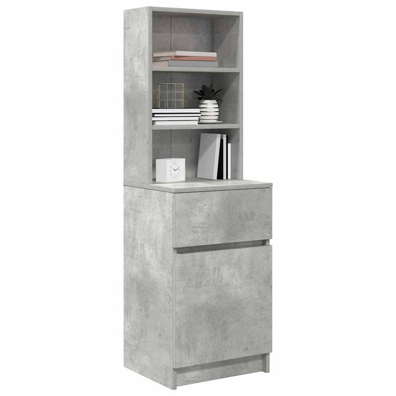 vidaXL betonszürke szerelt fa éjjeliszekrény 39x35x125 cm