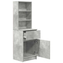 vidaXL betonszürke szerelt fa éjjeliszekrény 39x35x125 cm