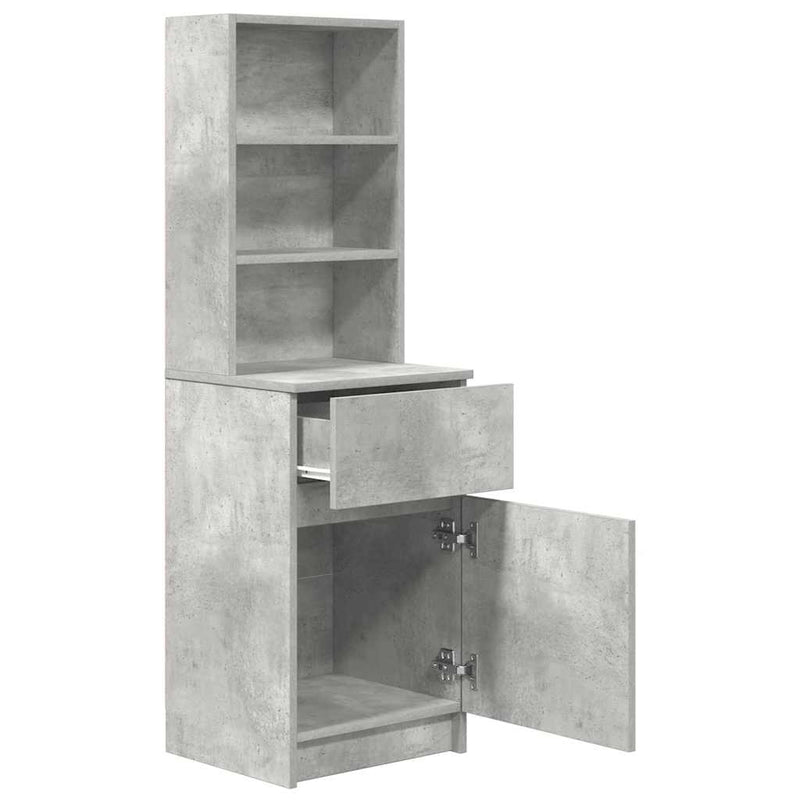 vidaXL betonszürke szerelt fa éjjeliszekrény 39x35x125 cm