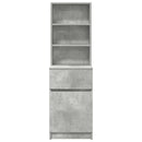 vidaXL betonszürke szerelt fa éjjeliszekrény 39x35x125 cm