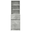 vidaXL betonszürke szerelt fa éjjeliszekrény 39x35x125 cm
