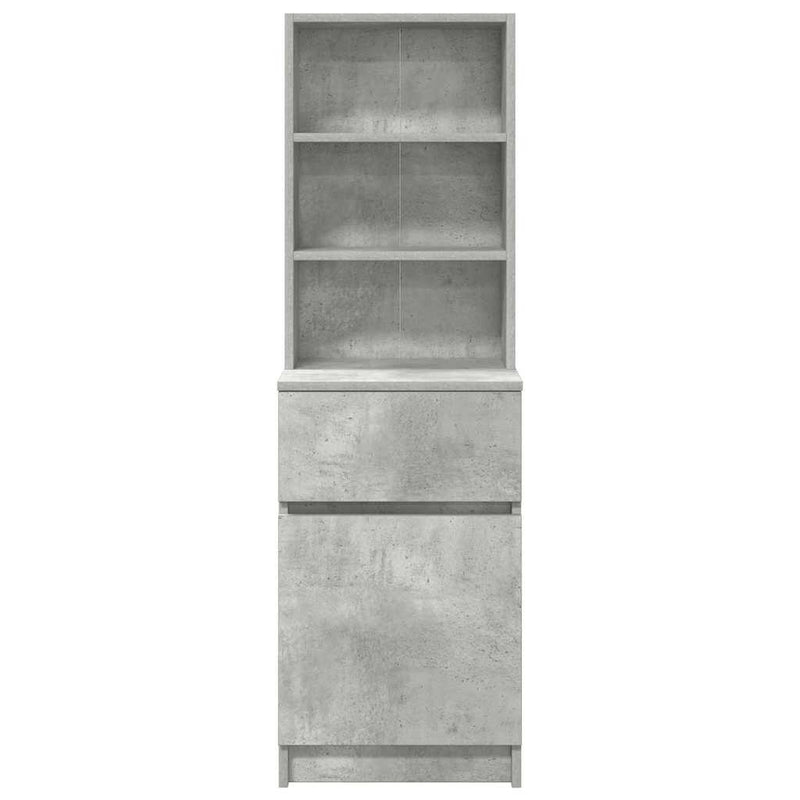 vidaXL betonszürke szerelt fa éjjeliszekrény 39x35x125 cm