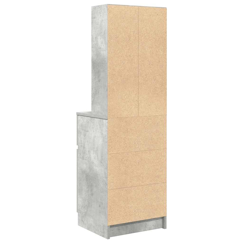 vidaXL betonszürke szerelt fa éjjeliszekrény 39x35x125 cm