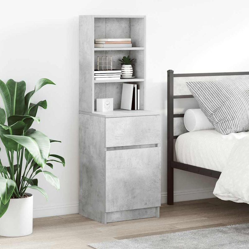 vidaXL betonszürke szerelt fa éjjeliszekrény 39x35x125 cm
