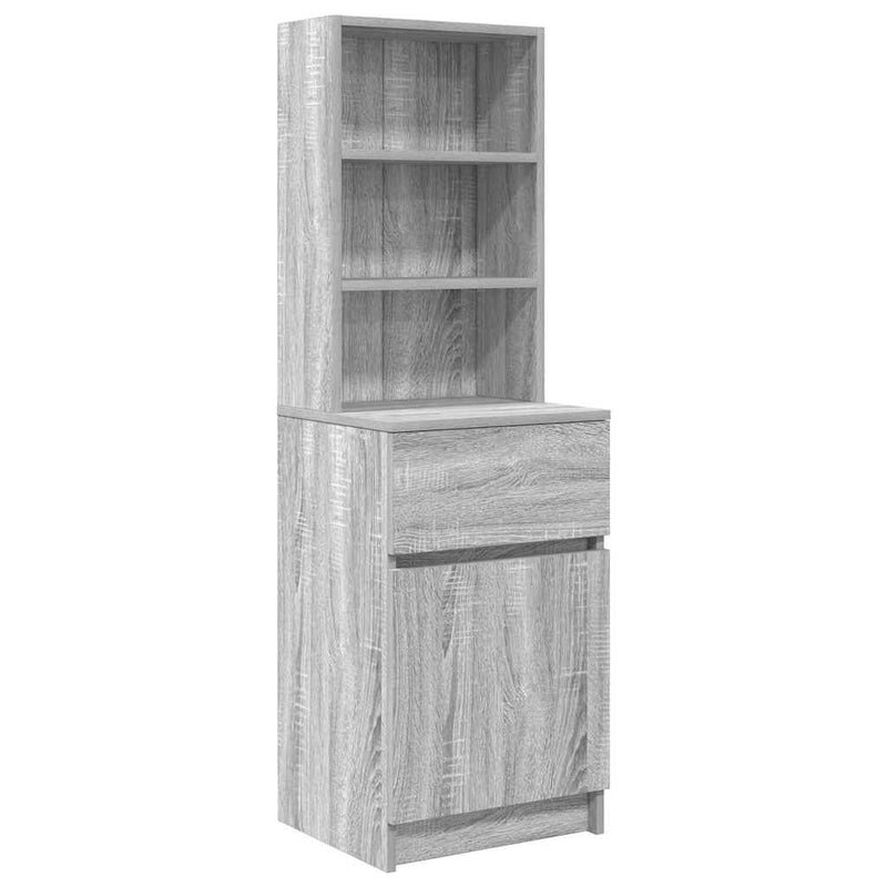 vidaXL szürke sonoma színű szerelt fa éjjeliszekrény 39x35x125 cm