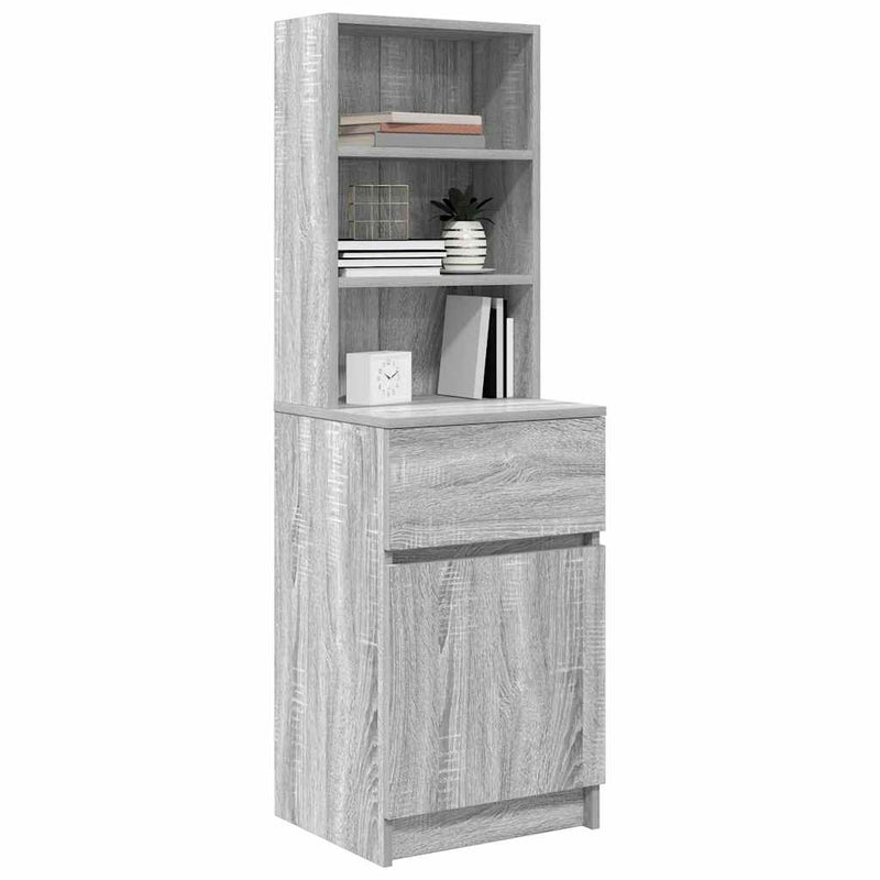vidaXL szürke sonoma színű szerelt fa éjjeliszekrény 39x35x125 cm