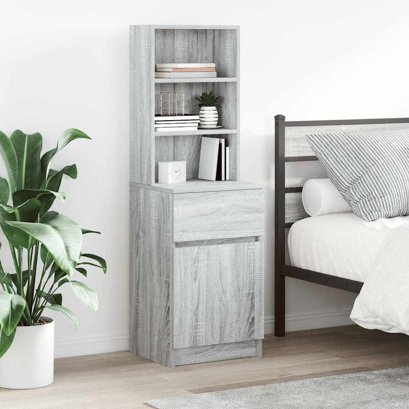 vidaXL szürke sonoma színű szerelt fa éjjeliszekrény 39x35x125 cm