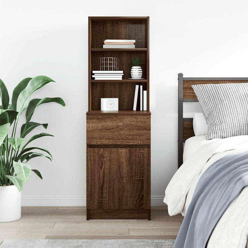 vidaXL barna tölgy színű szerelt fa éjjeliszekrény 39x35x125 cm