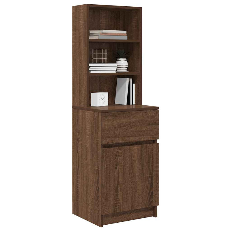 vidaXL barna tölgy színű szerelt fa éjjeliszekrény 39x35x125 cm