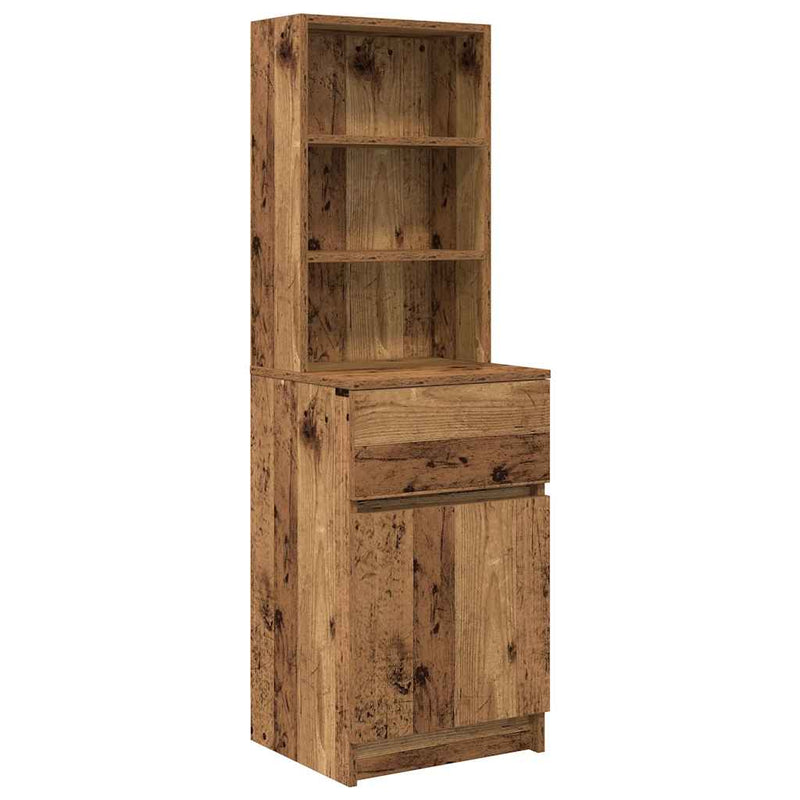 vidaXL antik fa színű szerelt fa éjjeliszekrény 39x35x125 cm