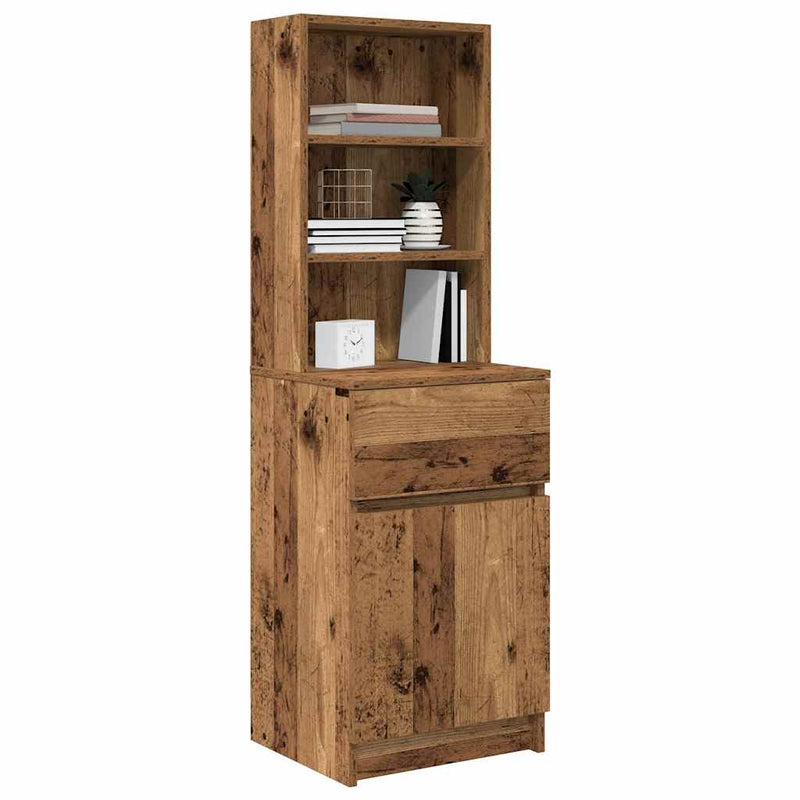 vidaXL antik fa színű szerelt fa éjjeliszekrény 39x35x125 cm