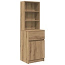 vidaXL kézműves tölgy színű szerelt fa éjjeliszekrény 39x35x125 cm