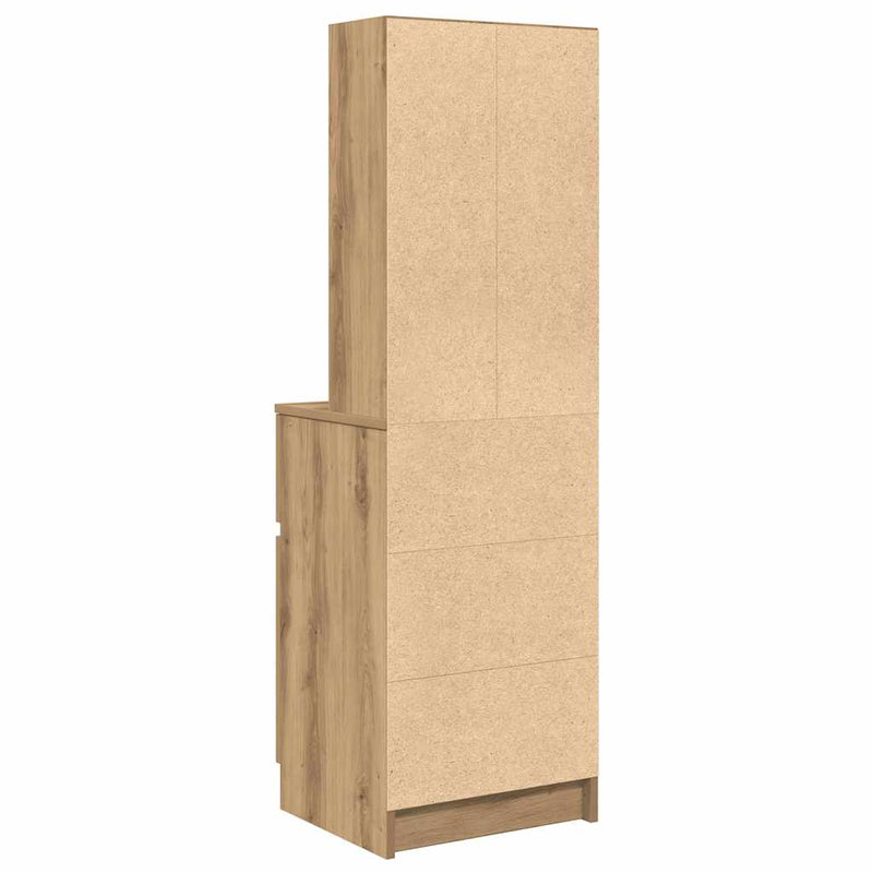 vidaXL kézműves tölgy színű szerelt fa éjjeliszekrény 39x35x125 cm