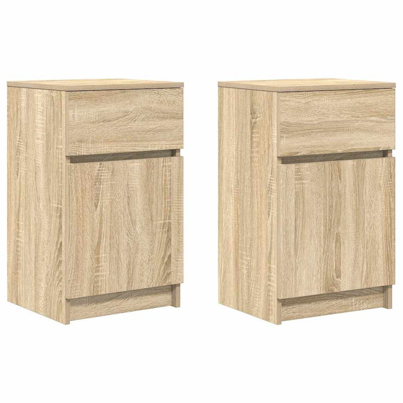 vidaXL 2 db sonoma tölgy színű szerelt fa éjjeliszekrény 39x35x65 cm