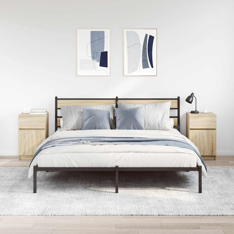 vidaXL 2 db sonoma tölgy színű szerelt fa éjjeliszekrény 39x35x65 cm