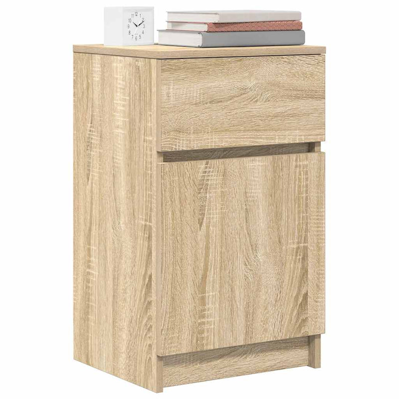 vidaXL 2 db sonoma tölgy színű szerelt fa éjjeliszekrény 39x35x65 cm