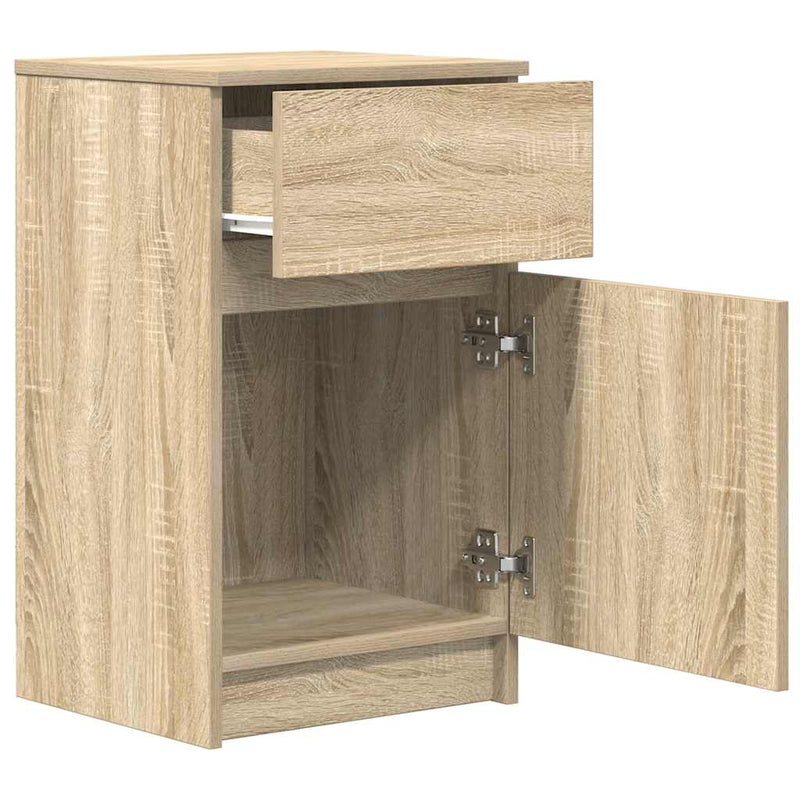 vidaXL 2 db sonoma tölgy színű szerelt fa éjjeliszekrény 39x35x65 cm