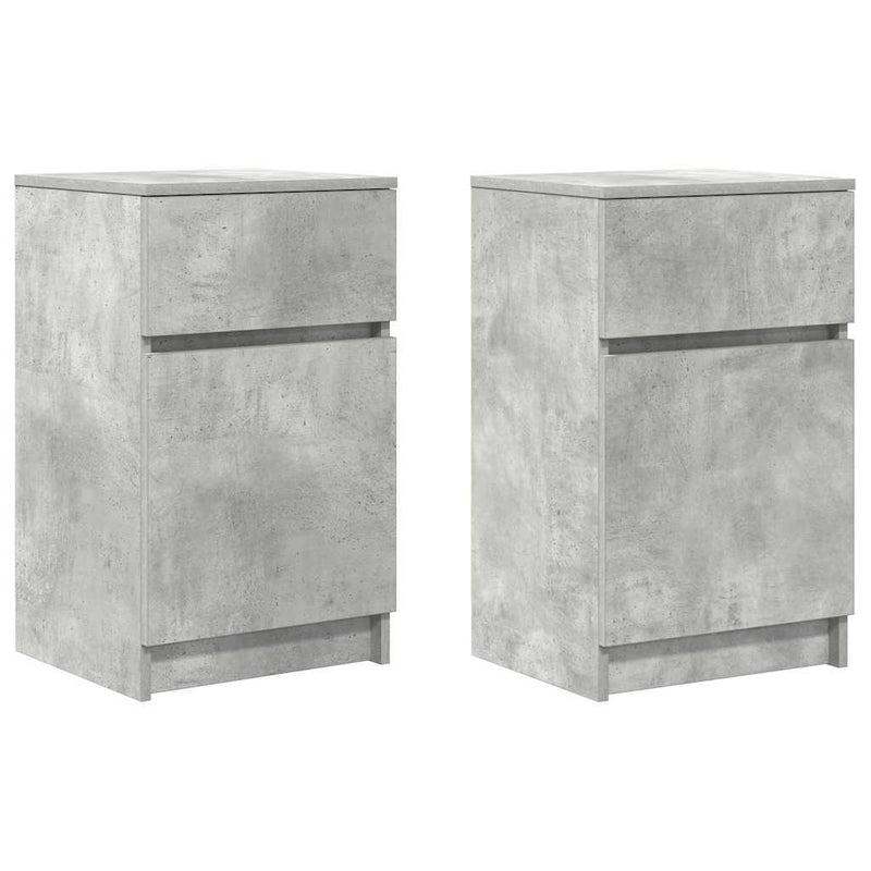 vidaXL 2 db betonszürke szerelt fa éjjeliszekrény 39x35x65 cm