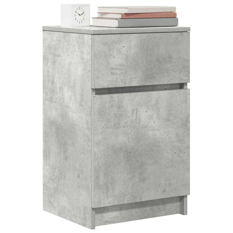 vidaXL 2 db betonszürke szerelt fa éjjeliszekrény 39x35x65 cm