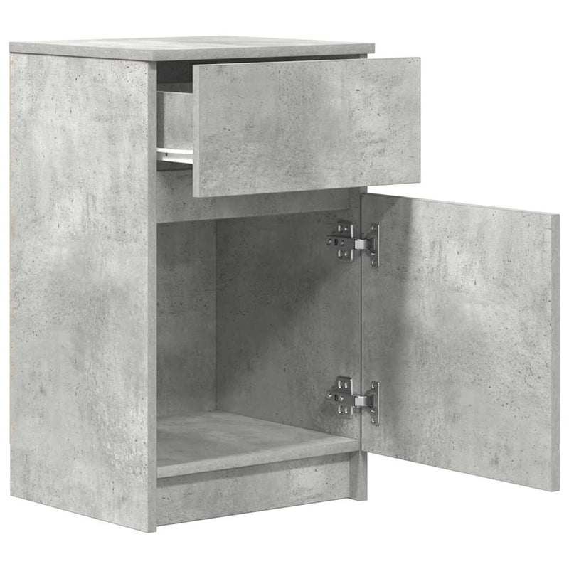 vidaXL 2 db betonszürke szerelt fa éjjeliszekrény 39x35x65 cm